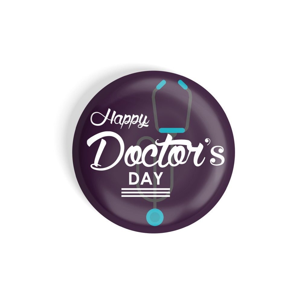 dhcrafts Round Fridge Magnet Multicolor Doctor's Day D2 Glossy Finish Design Pack of 1 (58 mm)